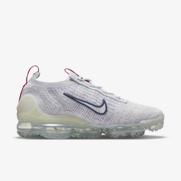 Dámské Tenisky Nike Air VaporMax 2021 Flyknit Tmavě Blankyt Bílé | NK964KLF