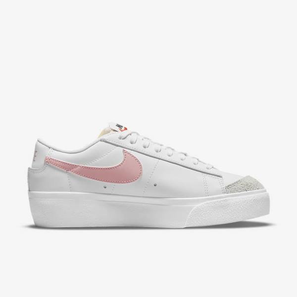 Dámské Tenisky Nike Blazer Low Platformy Bílé Černé Růžové | NK106VPJ