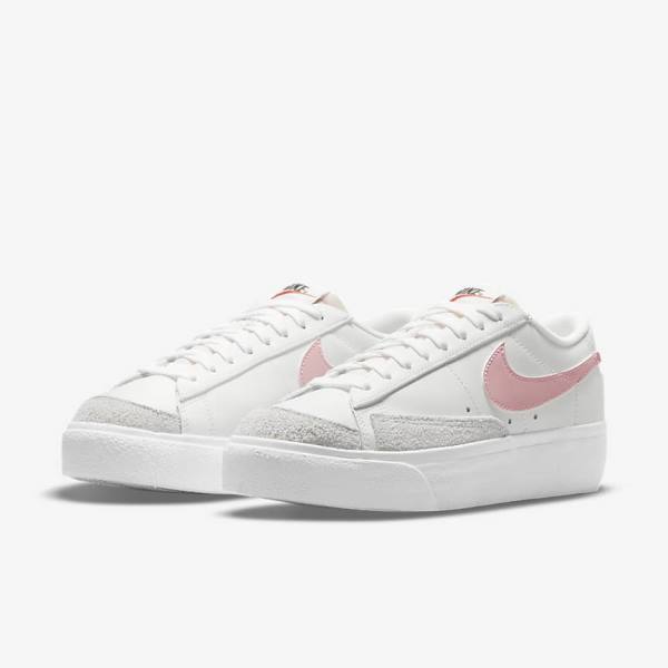 Dámské Tenisky Nike Blazer Low Platformy Bílé Černé Růžové | NK106VPJ