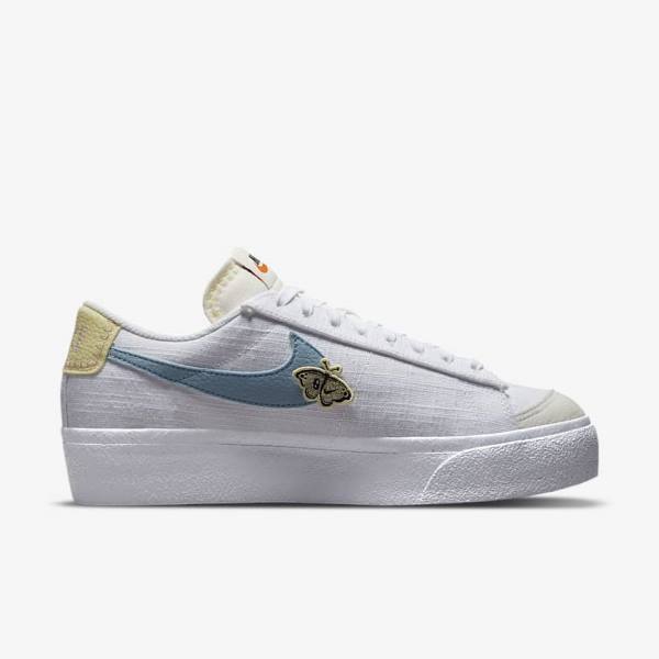 Dámské Tenisky Nike Blazer Low Platformy Next Nature Bílé Růžové Bílé Blankyt | NK142GAM