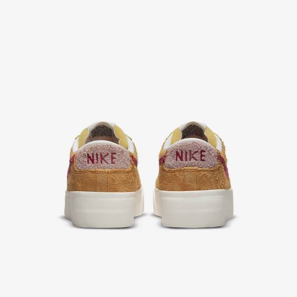 Dámské Tenisky Nike Blazer Low Platformy Zlaté Růžové Vínové | NK348RDV