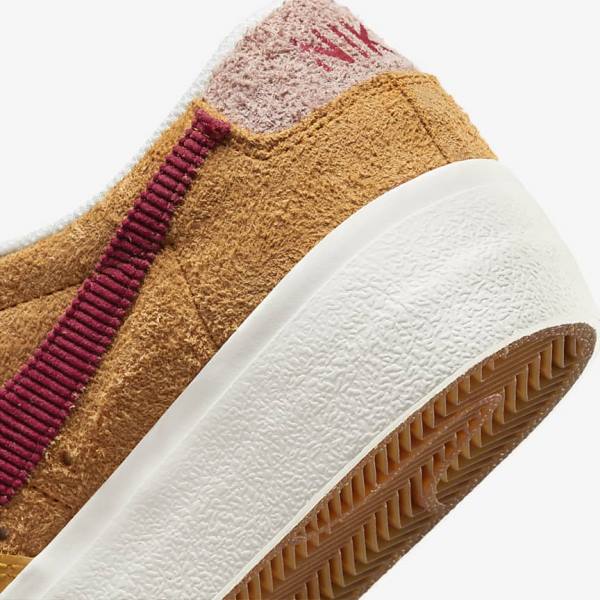 Dámské Tenisky Nike Blazer Low Platformy Zlaté Růžové Vínové | NK348RDV