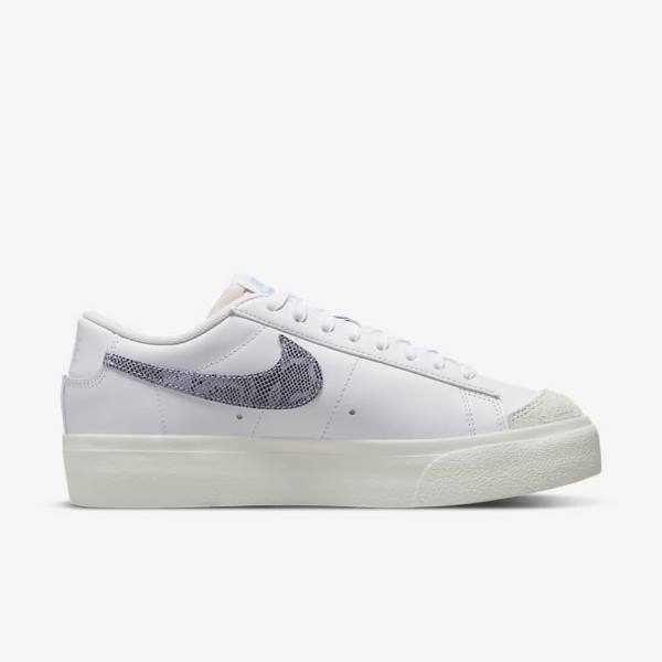 Dámské Tenisky Nike Blazer Low Platformy Bílé Světle Blankyt | NK584QEM