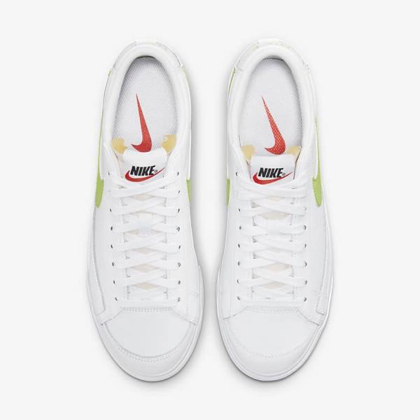 Dámské Tenisky Nike Blazer Low Platformy Bílé Černé Světle Citrón | NK745PHW