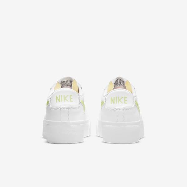 Dámské Tenisky Nike Blazer Low Platformy Bílé Černé Světle Citrón | NK745PHW