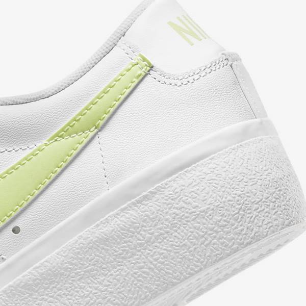 Dámské Tenisky Nike Blazer Low Platformy Bílé Černé Světle Citrón | NK745PHW