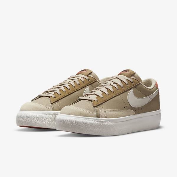 Dámské Tenisky Nike Blazer Low Platformy SP Hnědožlutý Světle Béžový | NK968HZC