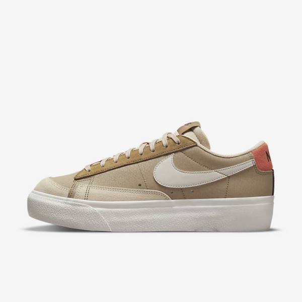 Dámské Tenisky Nike Blazer Low Platformy SP Hnědožlutý Světle Béžový | NK968HZC