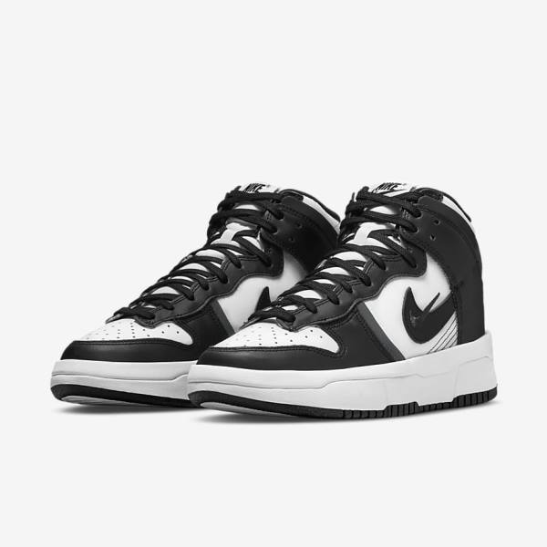 Dámské Tenisky Nike Dunk High Up Bílé Tmavě Šedé Černé | NK802SWY