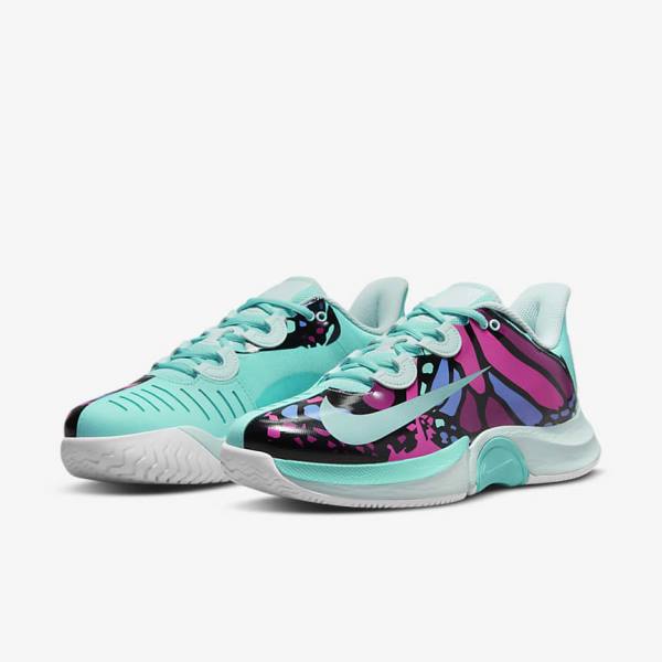 Dámské Tenisové Boty Nike NikeCourt Air Zoom GP Turbo Naomi Osaka Tyrkysové Černé Fuchsie Tyrkysové | NK241GBZ