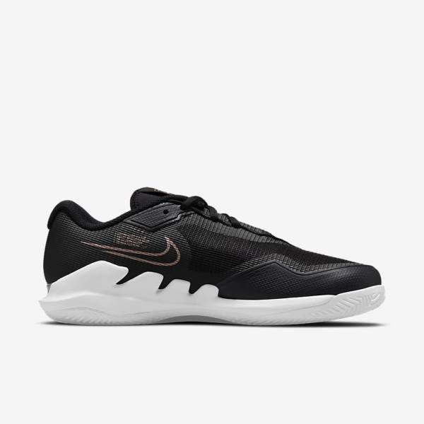 Dámské Tenisové Boty Nike NikeCourt Air Zoom Vapor Pro Clay Court Černé Bílé Metal Červené Hnědé | NK816UTK