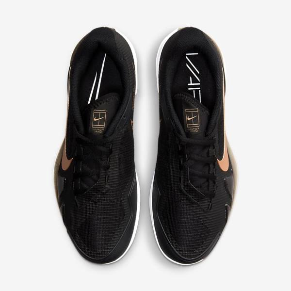 Dámské Tenisové Boty Nike NikeCourt Air Zoom Vapor Pro Clay Court Černé Bílé Metal Červené Hnědé | NK816UTK