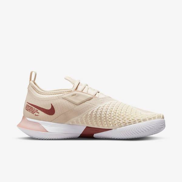 Dámské Tenisové Boty Nike NikeCourt React Vapor NXT Clay Court Bílé Koralove Červené | NK708ZHG