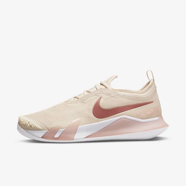 Dámské Tenisové Boty Nike NikeCourt React Vapor NXT Clay Court Bílé Koralove Červené | NK708ZHG