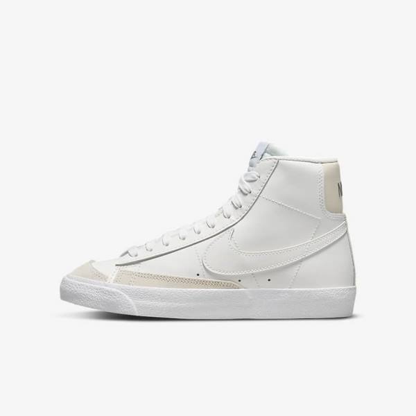 Dětské Basketbalové Boty Nike Blazer Mid 77 Older Bílé Světle Hnědé Bílé | NK089HBF