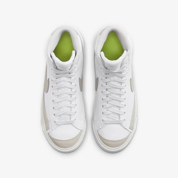 Dětské Basketbalové Boty Nike Blazer Mid 77 SE Older Bílé Světle Béžový | NK657IEW