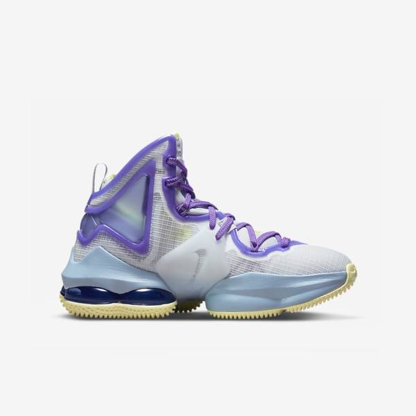 Dětské Basketbalové Boty Nike LeBron 19 Older Blankyt Fialové | NK253RLI