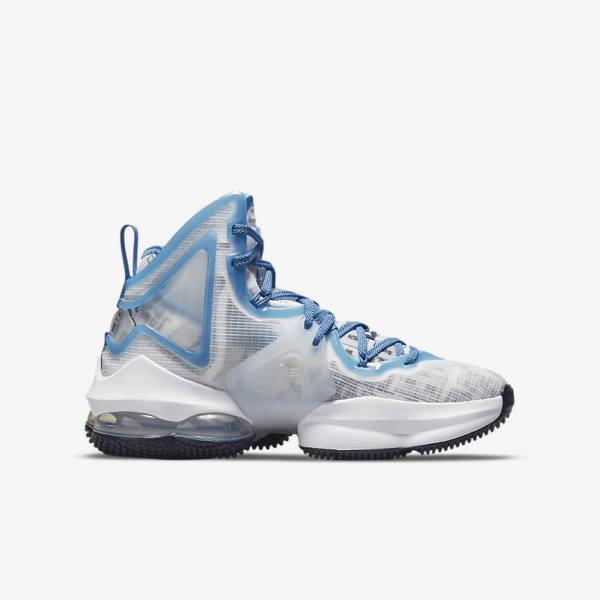 Dětské Basketbalové Boty Nike LeBron 19 Older Bílé Blankyt | NK814UAJ