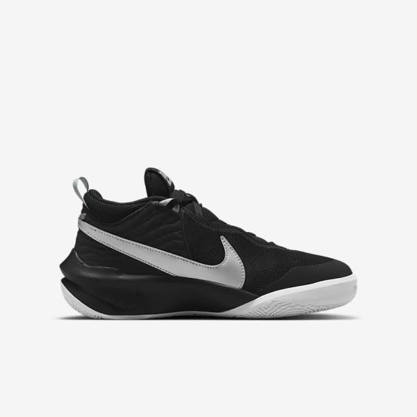 Dětské Basketbalové Boty Nike Team Hustle D 10 Older Černé Bílé Metal Stříbrné | NK561TQJ