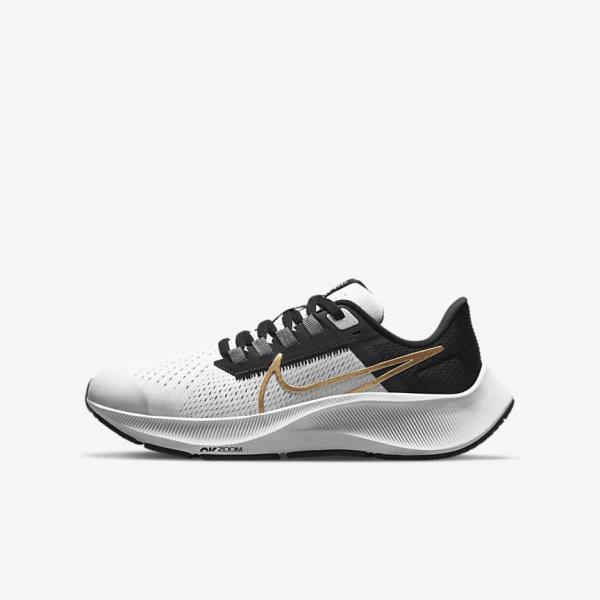 Dětské Běžecké Boty Nike Air Zoom Pegasus 38 Older Silniční Světle Šedé Metal Zlaté | NK403ECY