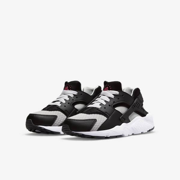 Dětské Běžecké Boty Nike Huarache Run Older Černé Šedé Bílé Červené | NK980AFS