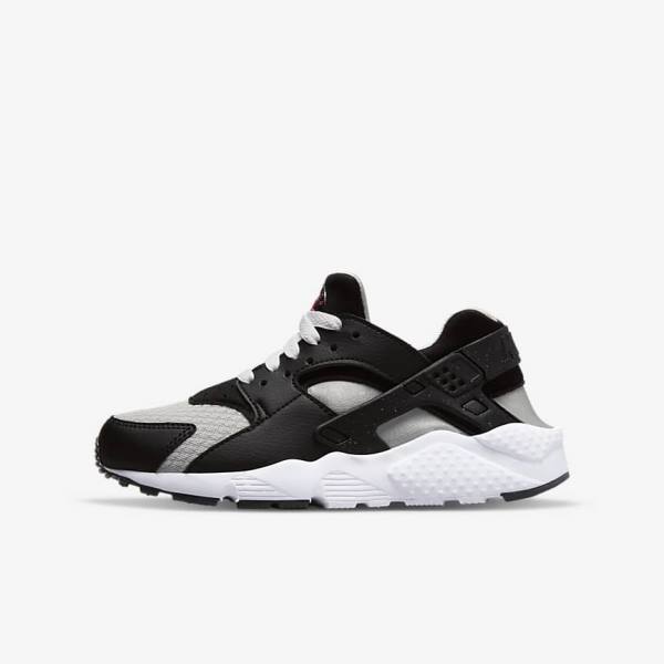 Dětské Běžecké Boty Nike Huarache Run Older Černé Šedé Bílé Červené | NK980AFS