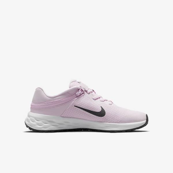 Dětské Běžecké Boty Nike Revolution 6 FlyEase Older Easy On-Off Silniční Růžové Černé | NK783QCF