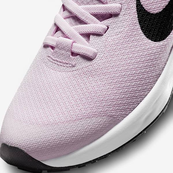 Dětské Běžecké Boty Nike Revolution 6 FlyEase Older Easy On-Off Silniční Růžové Černé | NK783QCF