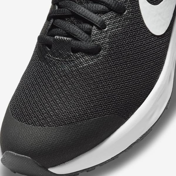 Dětské Běžecké Boty Nike Revolution 6 Older Silniční Černé Tmavě Šedé Bílé | NK253WOS