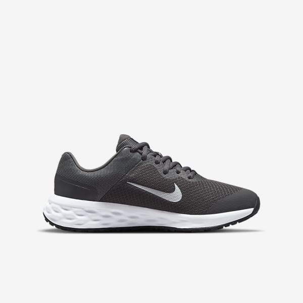 Dětské Běžecké Boty Nike Revolution 6 Older Silniční Šedé Bílé | NK890SPN