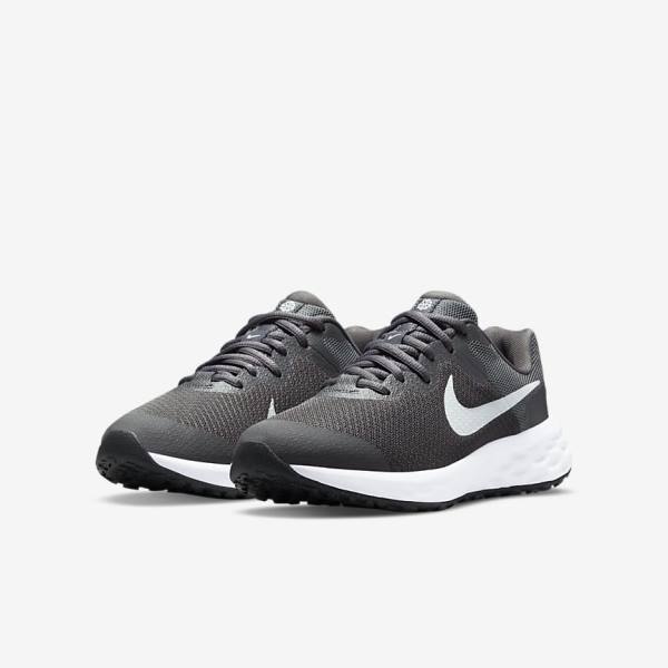 Dětské Běžecké Boty Nike Revolution 6 Older Silniční Šedé Bílé | NK890SPN