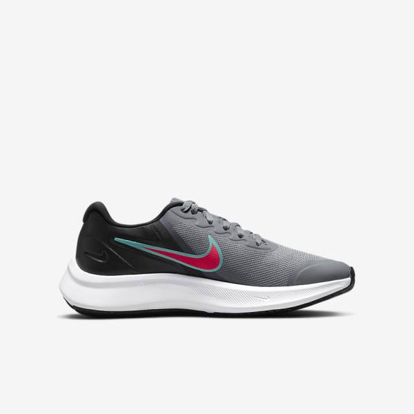 Dětské Běžecké Boty Nike Star Runner 3 Older Silniční Šedé Černé Červené | NK762DQH