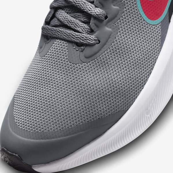 Dětské Běžecké Boty Nike Star Runner 3 Older Silniční Šedé Černé Červené | NK762DQH