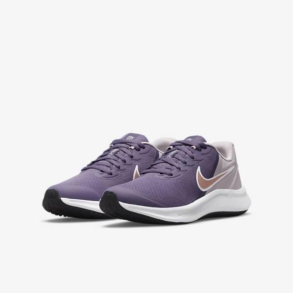 Dětské Běžecké Boty Nike Star Runner 3 Older Silniční Fialové Šedé Metal Červené Hnědé | NK967KYC