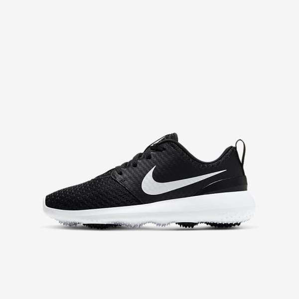 Dětské Golfové Boty Nike Roshe G Jr. Černé Bílé Metal Bílé | NK631VKT