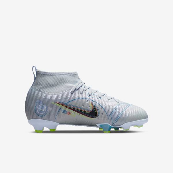 Dětské Kopačky Nike Jr. Mercurial Superfly 8 Pro FG Younger and Older Firm-Grounds Šedé Světle Blankyt | NK047LJR