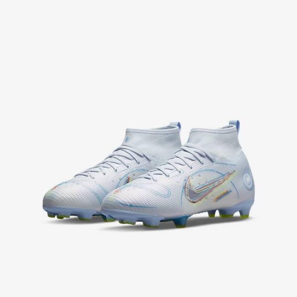 Dětské Kopačky Nike Jr. Mercurial Superfly 8 Pro FG Younger and Older Firm-Grounds Šedé Světle Blankyt | NK047LJR