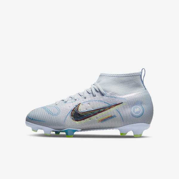 Dětské Kopačky Nike Jr. Mercurial Superfly 8 Pro FG Younger and Older Firm-Grounds Šedé Světle Blankyt | NK047LJR