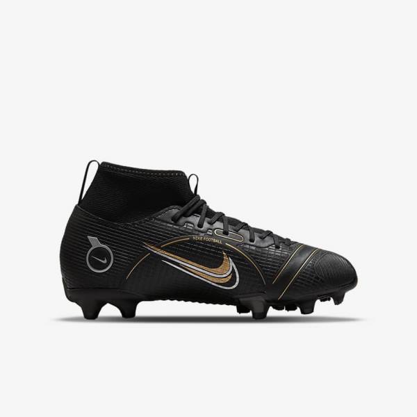 Dětské Kopačky Nike Jr. Mercurial Superfly 8 Academy MG Older Multi-Ground Černé Metal Stříbrné Šedé Metal Zlaté | NK142XLF