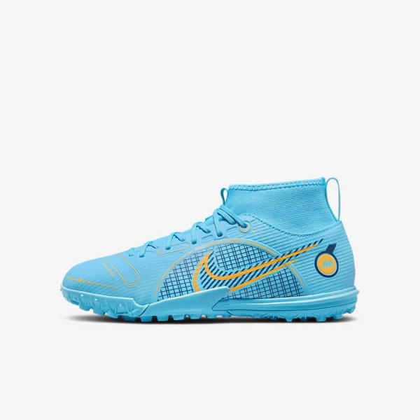 Dětské Kopačky Nike Jr. Mercurial Superfly 8 Academy TF Older Turf Blankyt Oranžové | NK571SEI