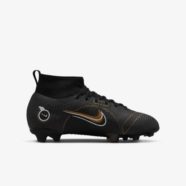 Dětské Kopačky Nike Jr. Mercurial Superfly 8 Pro FG Younger and Older Firm-Grounds Černé Metal Stříbrné Šedé Metal Zlaté | NK864IBF