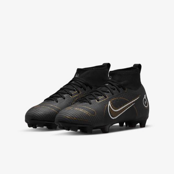 Dětské Kopačky Nike Jr. Mercurial Superfly 8 Pro FG Younger and Older Firm-Grounds Černé Metal Stříbrné Šedé Metal Zlaté | NK864IBF