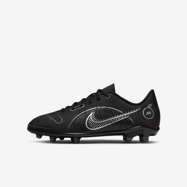 Dětské Kopačky Nike Jr. Mercurial Vapor 14 Club MG Older Multi-Ground Černé Šedé Metal Stříbrné | NK140TZB