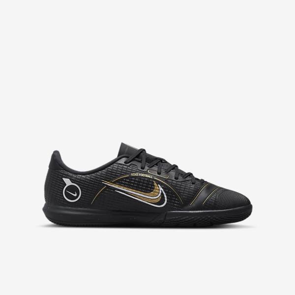 Dětské Kopačky Nike Jr. Mercurial Vapor 14 Academy IC Older Indoor Court Černé Metal Stříbrné Šedé Metal Zlaté | NK725QRN