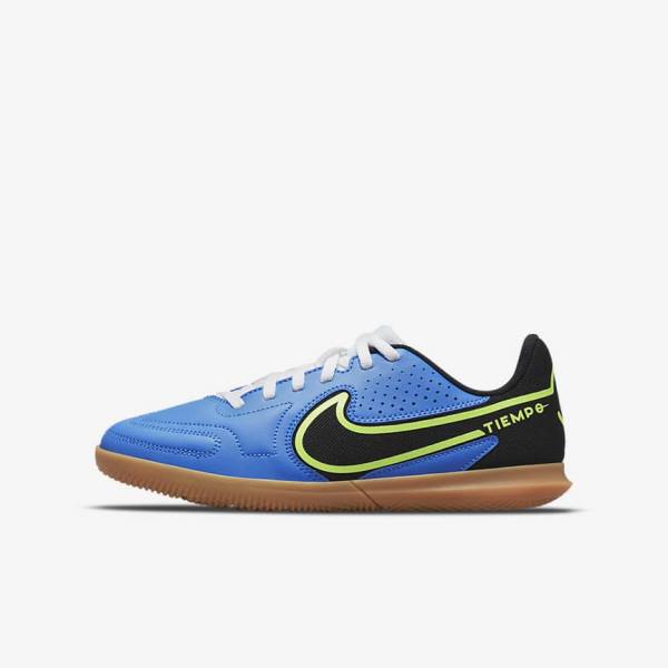 Dětské Kopačky Nike Jr. Tiempo Legend 9 Club IC Older Indoor-Court Světle Blankyt Světle Zelene Hnědé Černé | NK361WVO