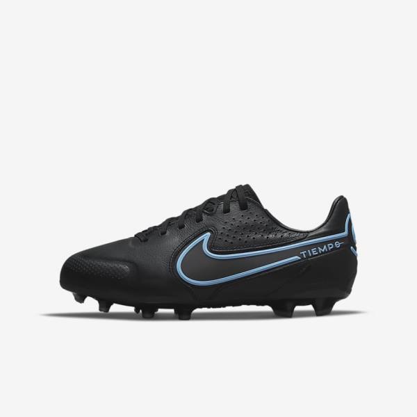 Dětské Kopačky Nike Jr. Tiempo Legend 9 Pro FG Older Firm-Ground Černé Šedé | NK980ORY