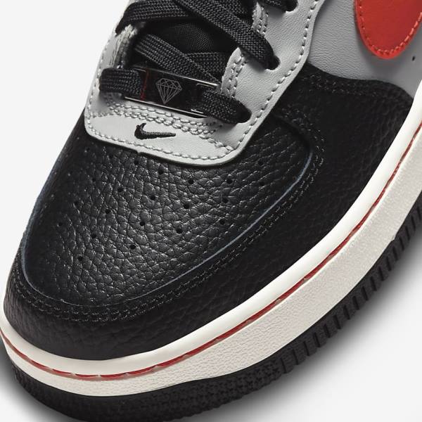 Dětské Tenisky Nike Air Force 1 EMB Older Černé Šedé Červené | NK529YMV