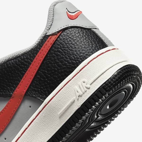 Dětské Tenisky Nike Air Force 1 EMB Older Černé Šedé Červené | NK529YMV