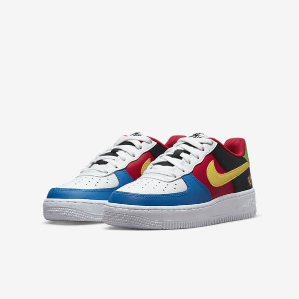 Dětské Tenisky Nike Air Force 1 LV8 Older Bílé Červené Královská Modrá Zlaté | NK581RFL