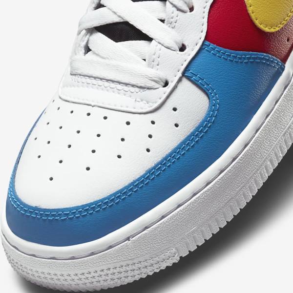 Dětské Tenisky Nike Air Force 1 LV8 Older Bílé Červené Královská Modrá Zlaté | NK581RFL